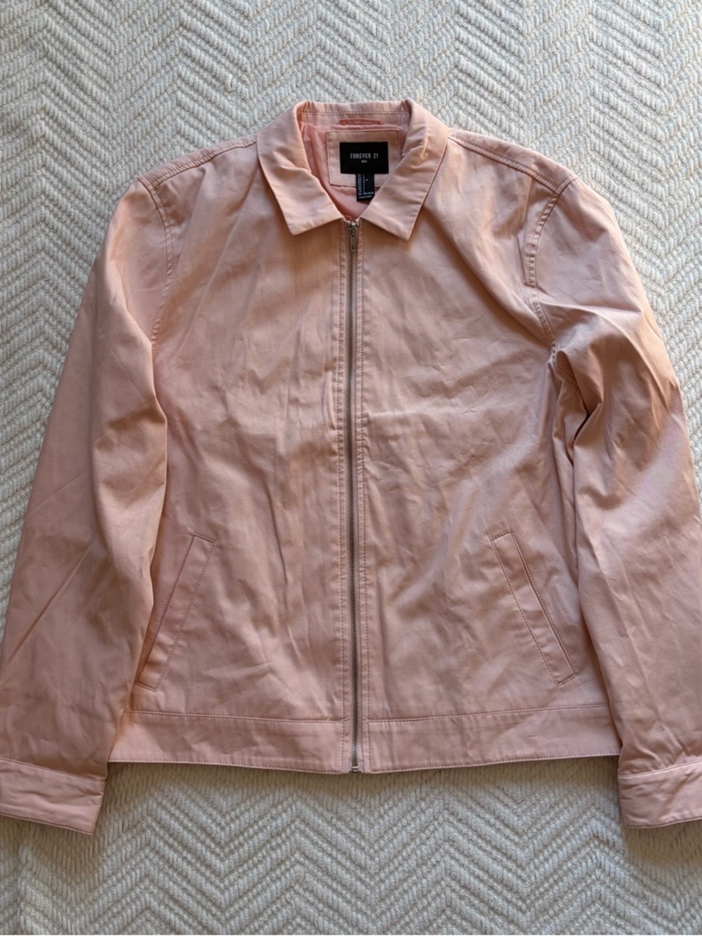 🩷 Peach Zip-Up Bomber Jacket
